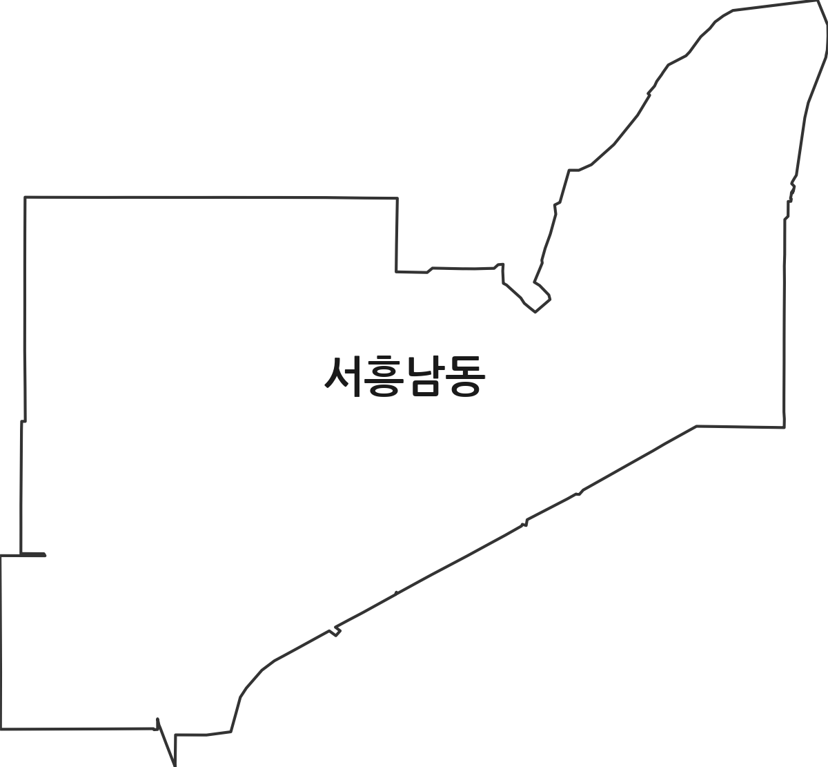 전북특별자치도 군산시 서흥남동 법정동 행정구역 경계 지도