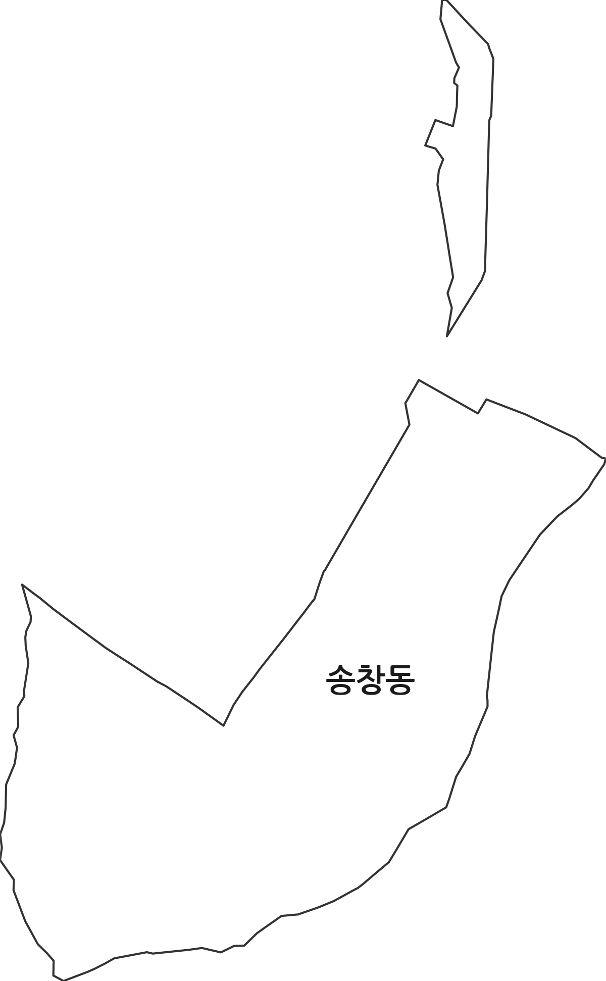 전북특별자치도 군산시 송창동 법정동 행정구역 경계 지도