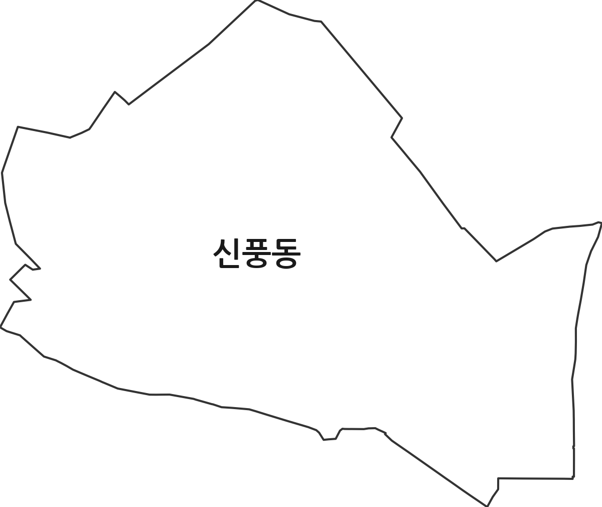 전북특별자치도 군산시 신풍동 법정동 행정구역 경계 지도