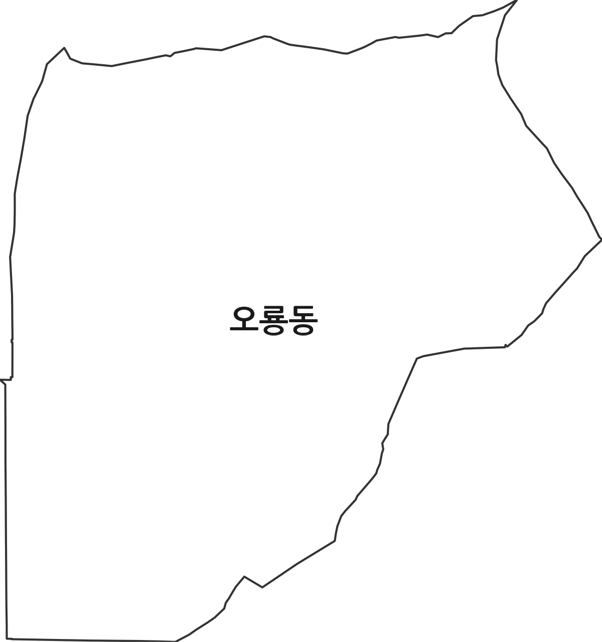 전북특별자치도 군산시 오룡동 법정동 행정구역 경계 지도