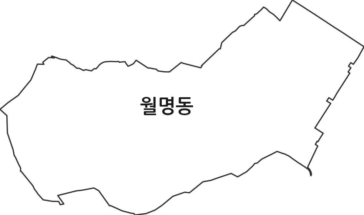 전북특별자치도 군산시 월명동 법정동 행정구역 경계 지도
