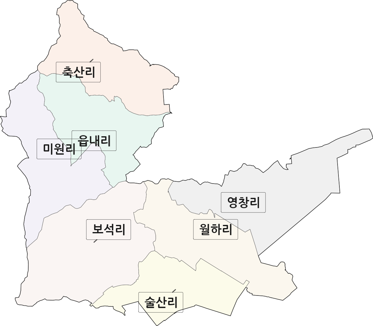 전북특별자치도 군산시 임피면 법정동 리 구분 행정구역 경계 지도