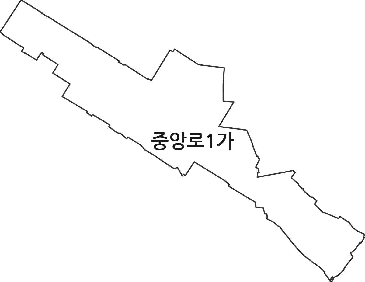 전북특별자치도 군산시 중앙로1가 법정동 행정구역 경계 지도