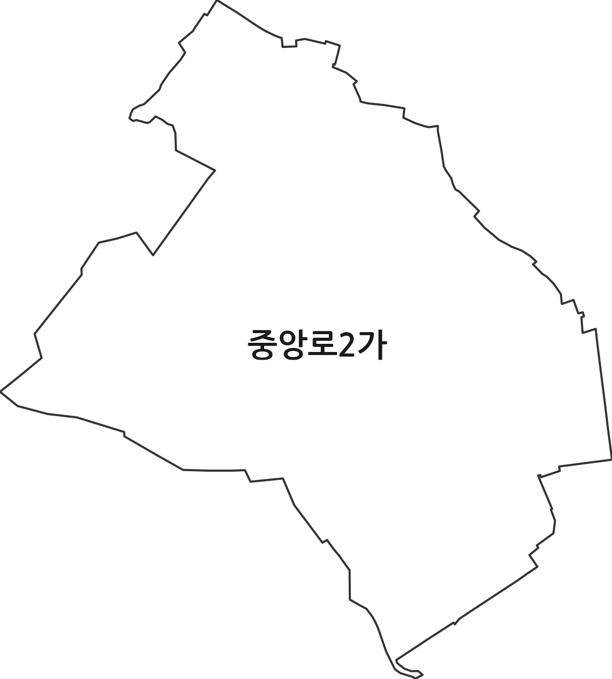 전북특별자치도 군산시 중앙로2가 법정동 행정구역 경계 지도