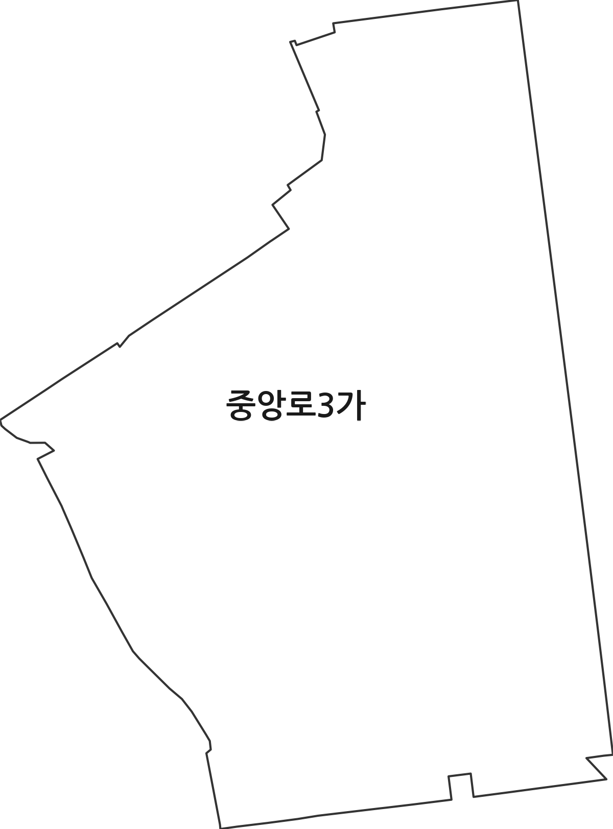 전북특별자치도 군산시 중앙로3가 법정동 행정구역 경계 지도