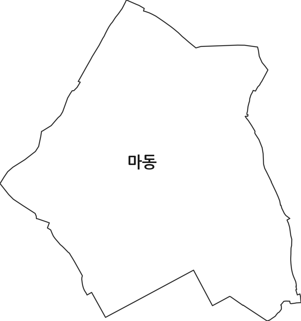전북특별자치도 익산시 마동 행정동 행정구역 경계 지도