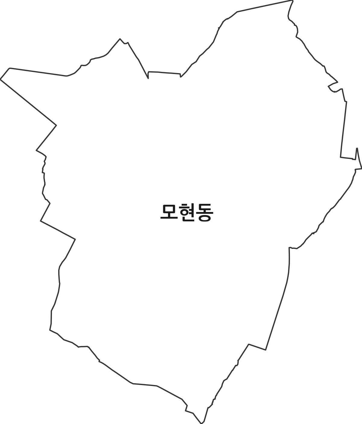 전북특별자치도 익산시 모현동 행정동 행정구역 경계 지도