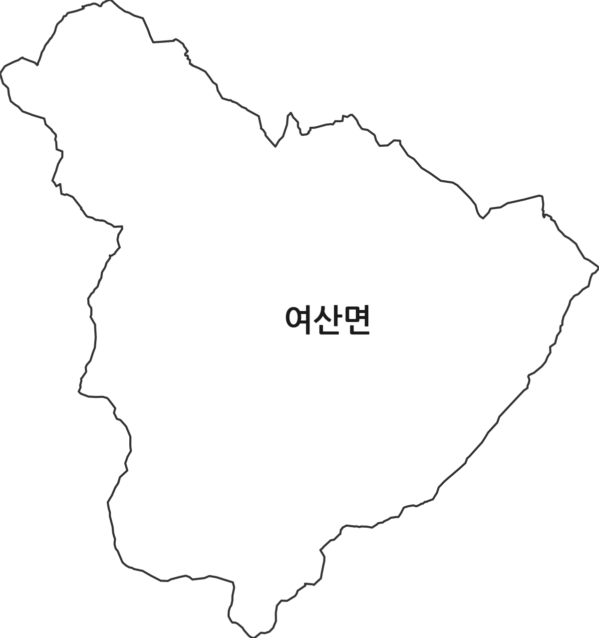전북특별자치도 익산시 여산면 행정동 행정구역 경계 지도