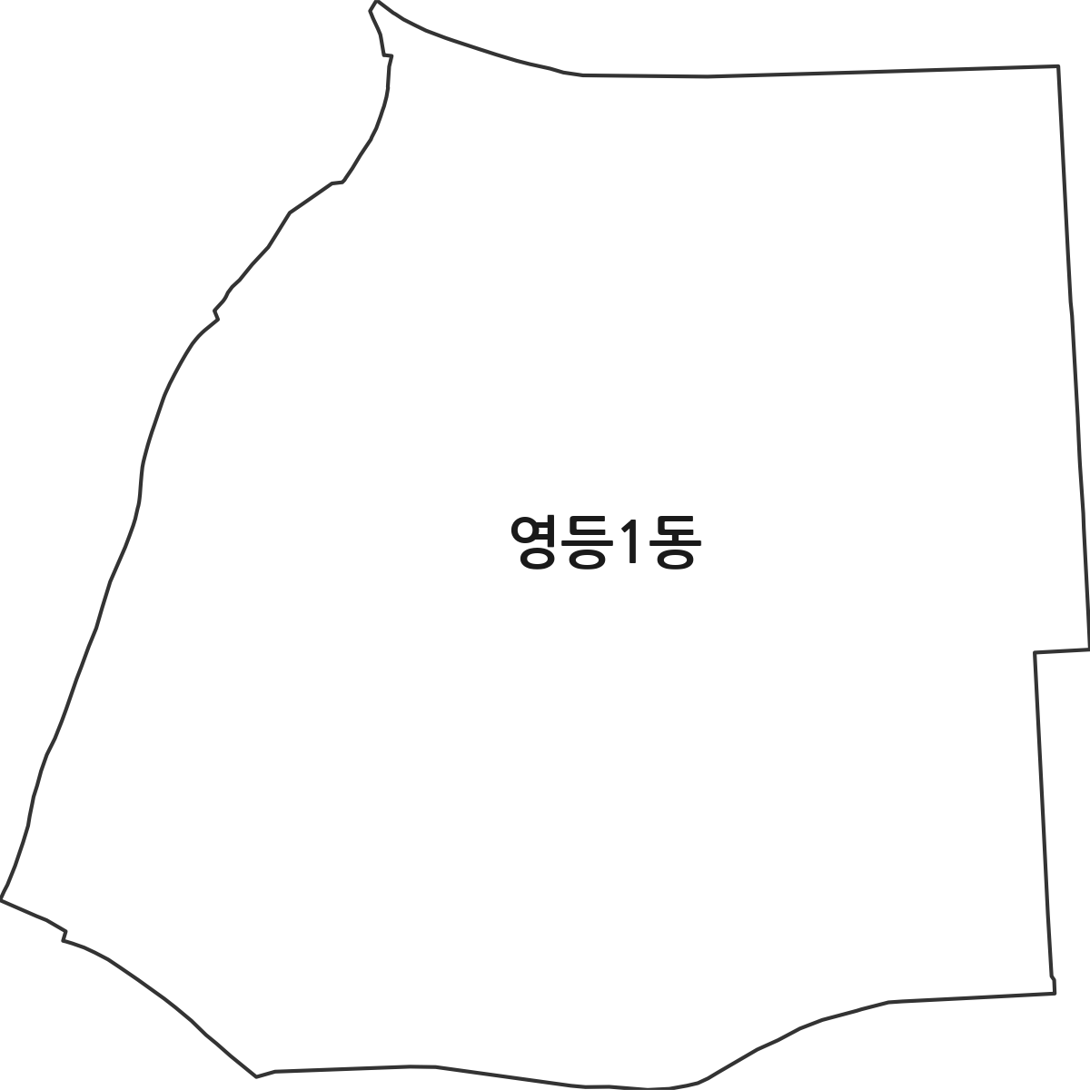 전북특별자치도 익산시 영등1동 행정동 행정구역 경계 지도