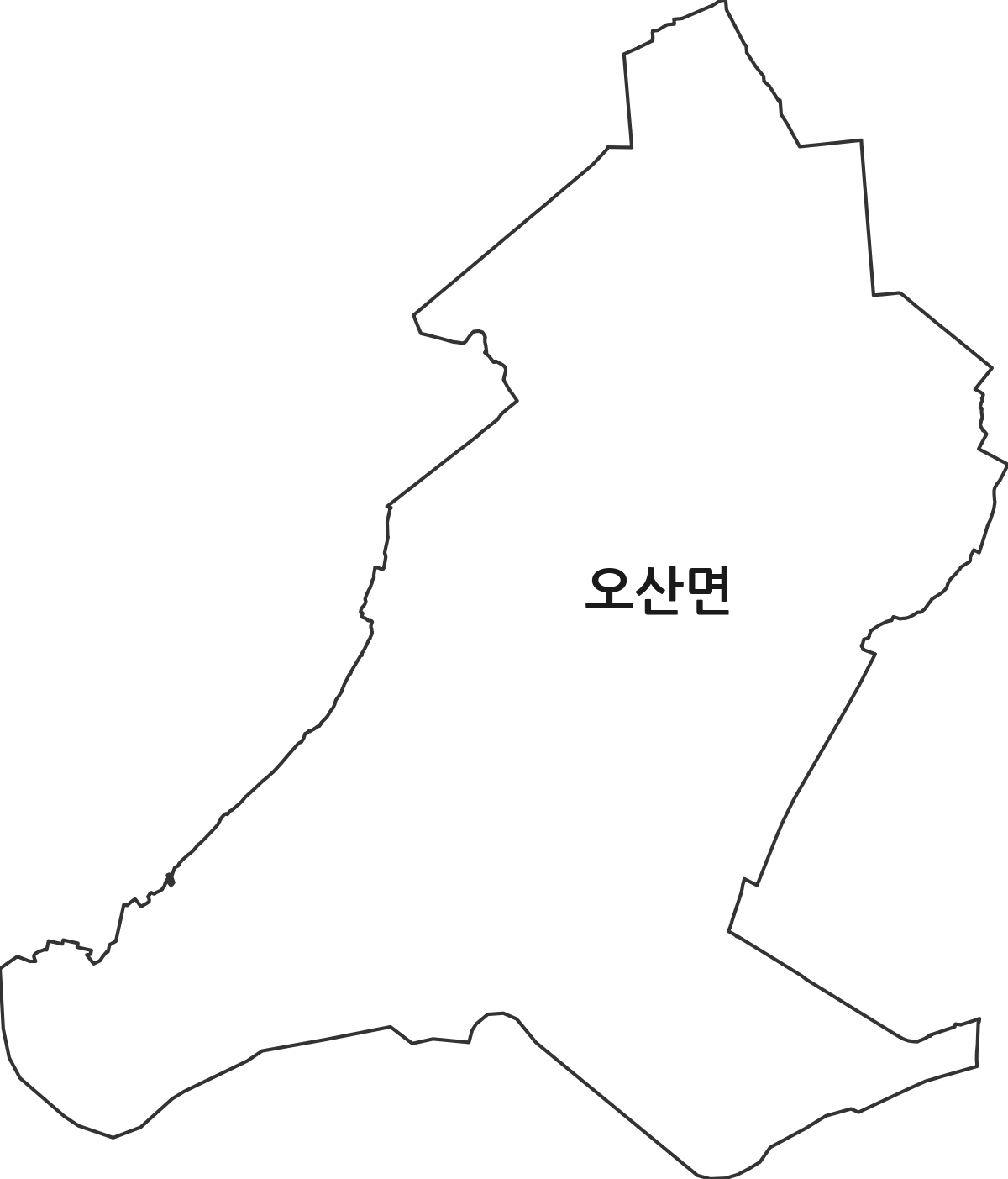 전북특별자치도 익산시 오산면 행정동 행정구역 경계 지도