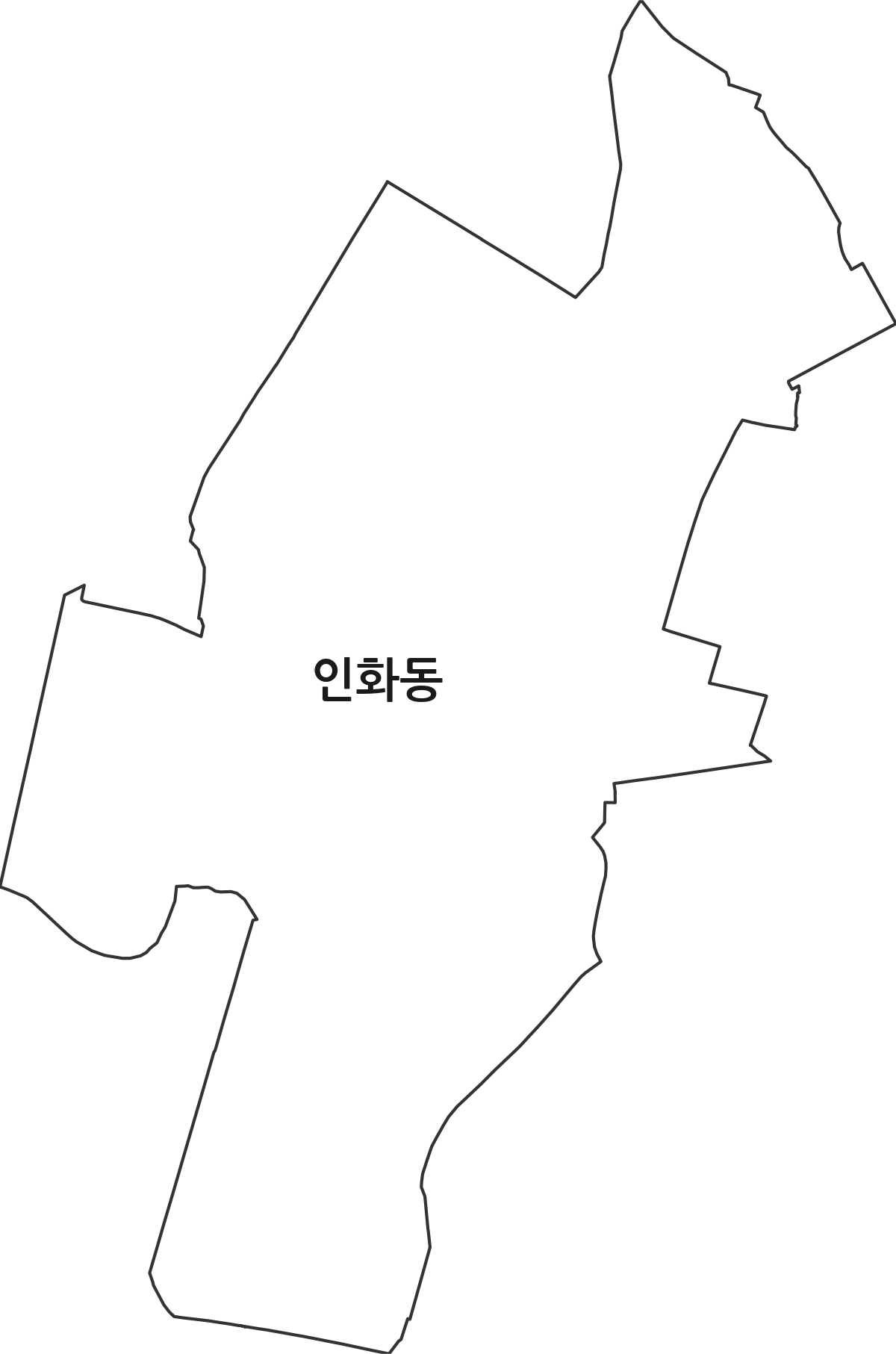 전북특별자치도 익산시 인화동 행정동 행정구역 경계 지도