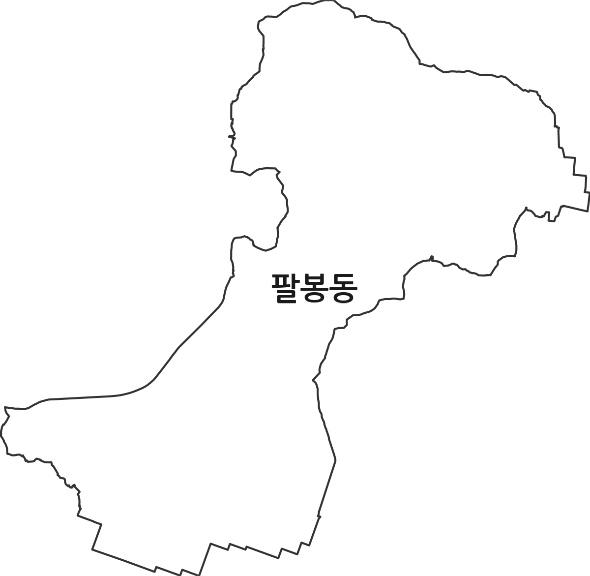 전북특별자치도 익산시 팔봉동 행정동 행정구역 경계 지도