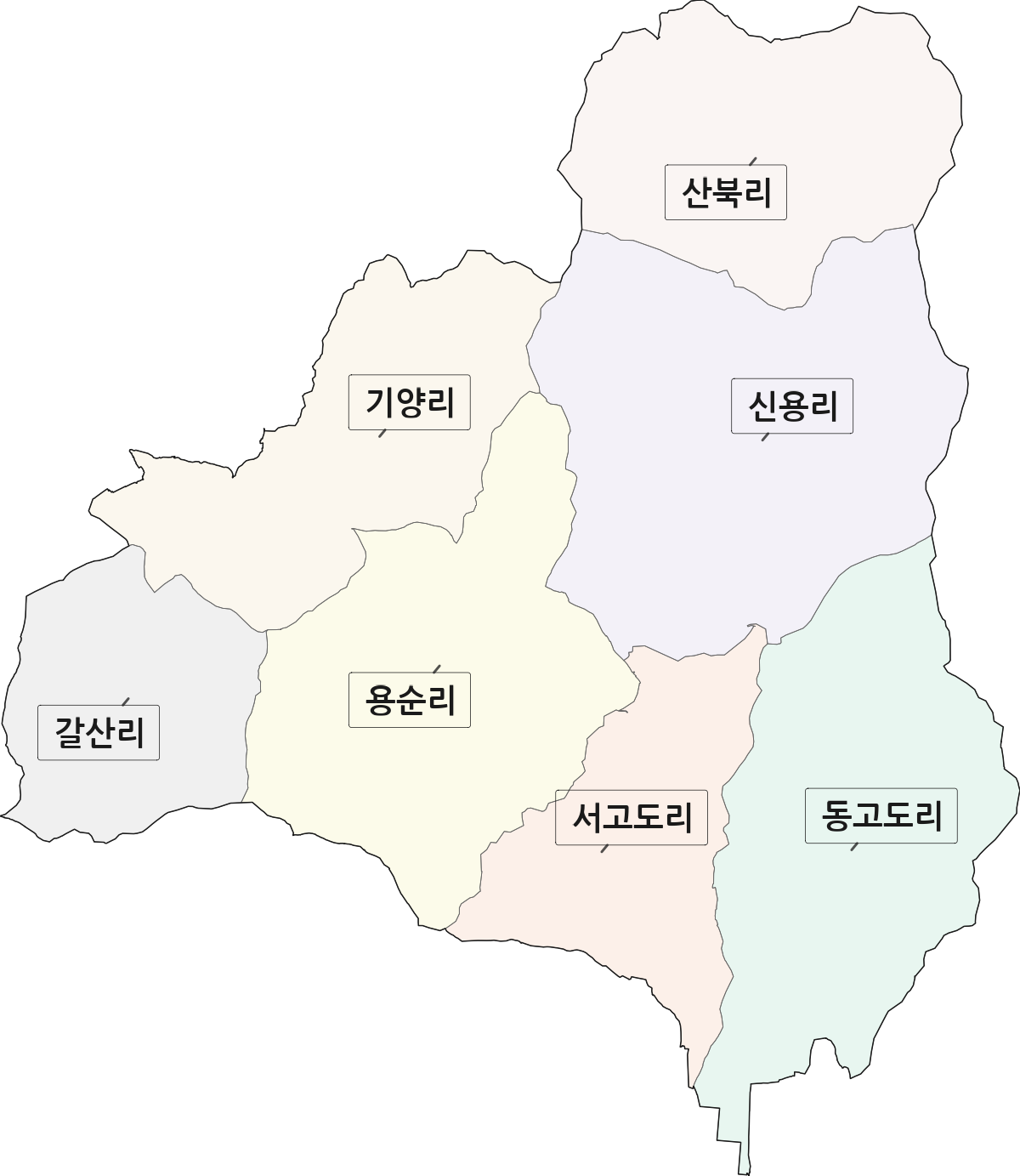 전북특별자치도 익산시 금마면 법정동 리 구분 행정구역 경계 지도