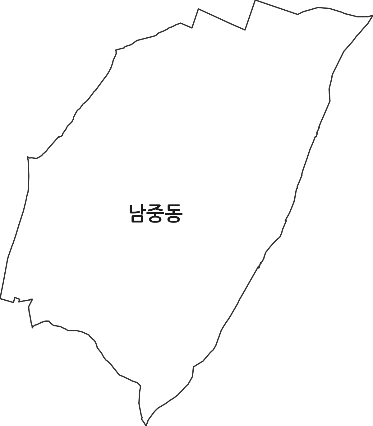 전북특별자치도 익산시 남중동 법정동 행정구역 경계 지도