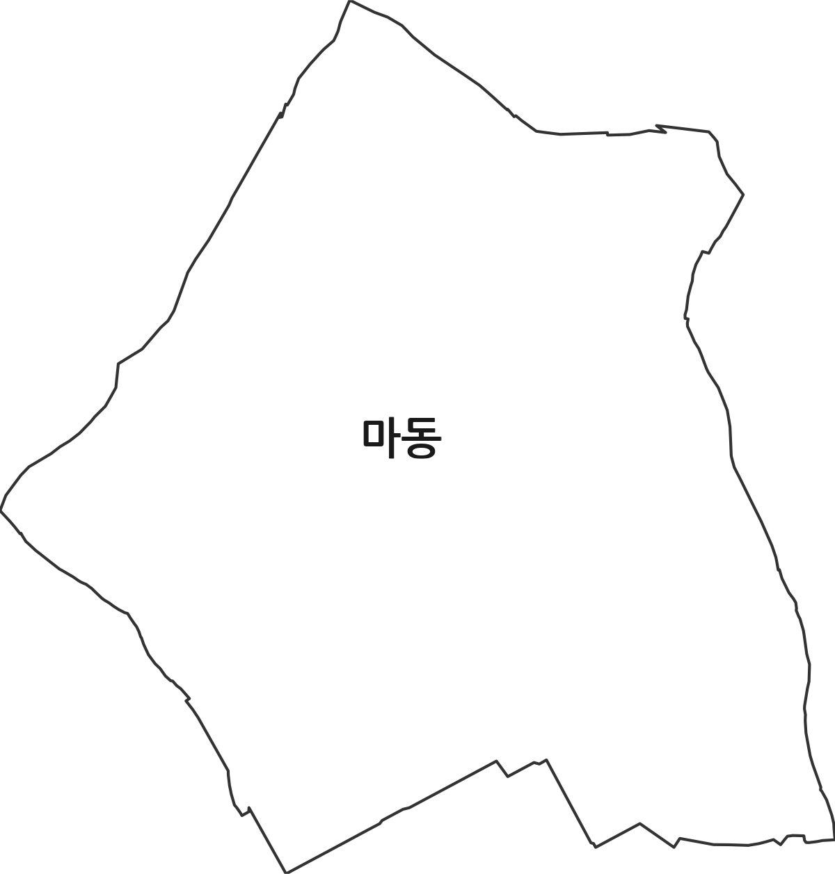 전북특별자치도 익산시 마동 법정동 행정구역 경계 지도