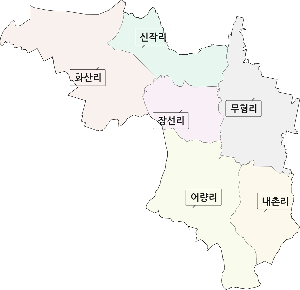 전북특별자치도 익산시 망성면 법정동 리 구분 행정구역 경계 지도
