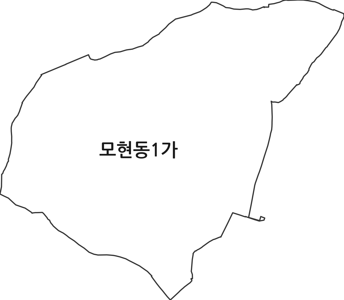 전북특별자치도 익산시 모현동1가 법정동 행정구역 경계 지도