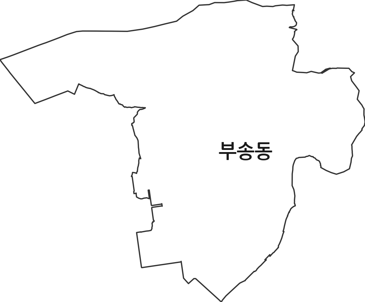 전북특별자치도 익산시 부송동 법정동 행정구역 경계 지도