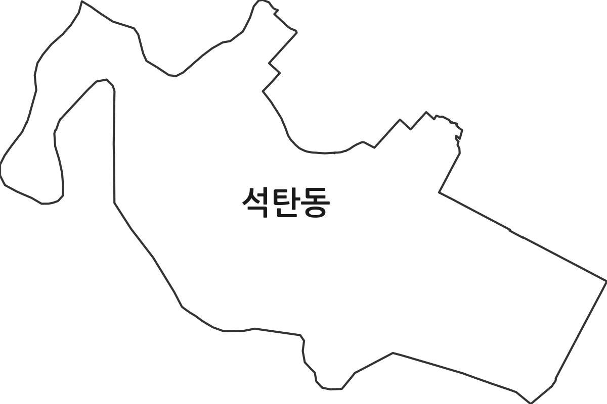 전북특별자치도 익산시 석탄동 법정동 행정구역 경계 지도