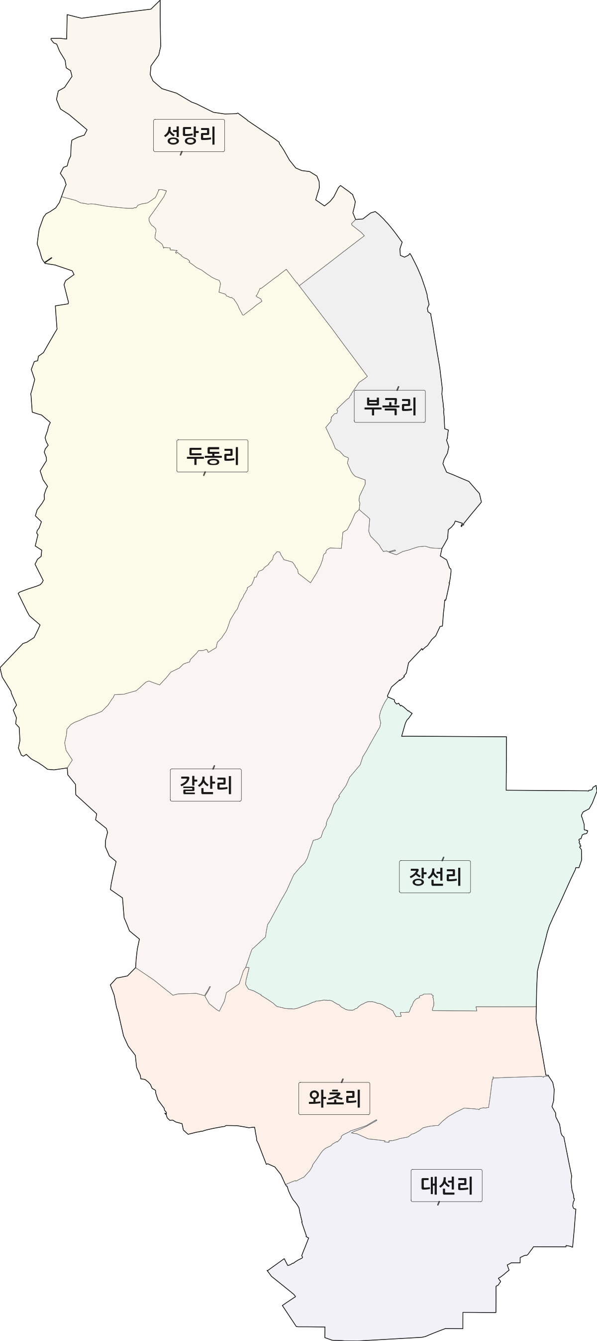 전북특별자치도 익산시 성당면 법정동 리 구분 행정구역 경계 지도