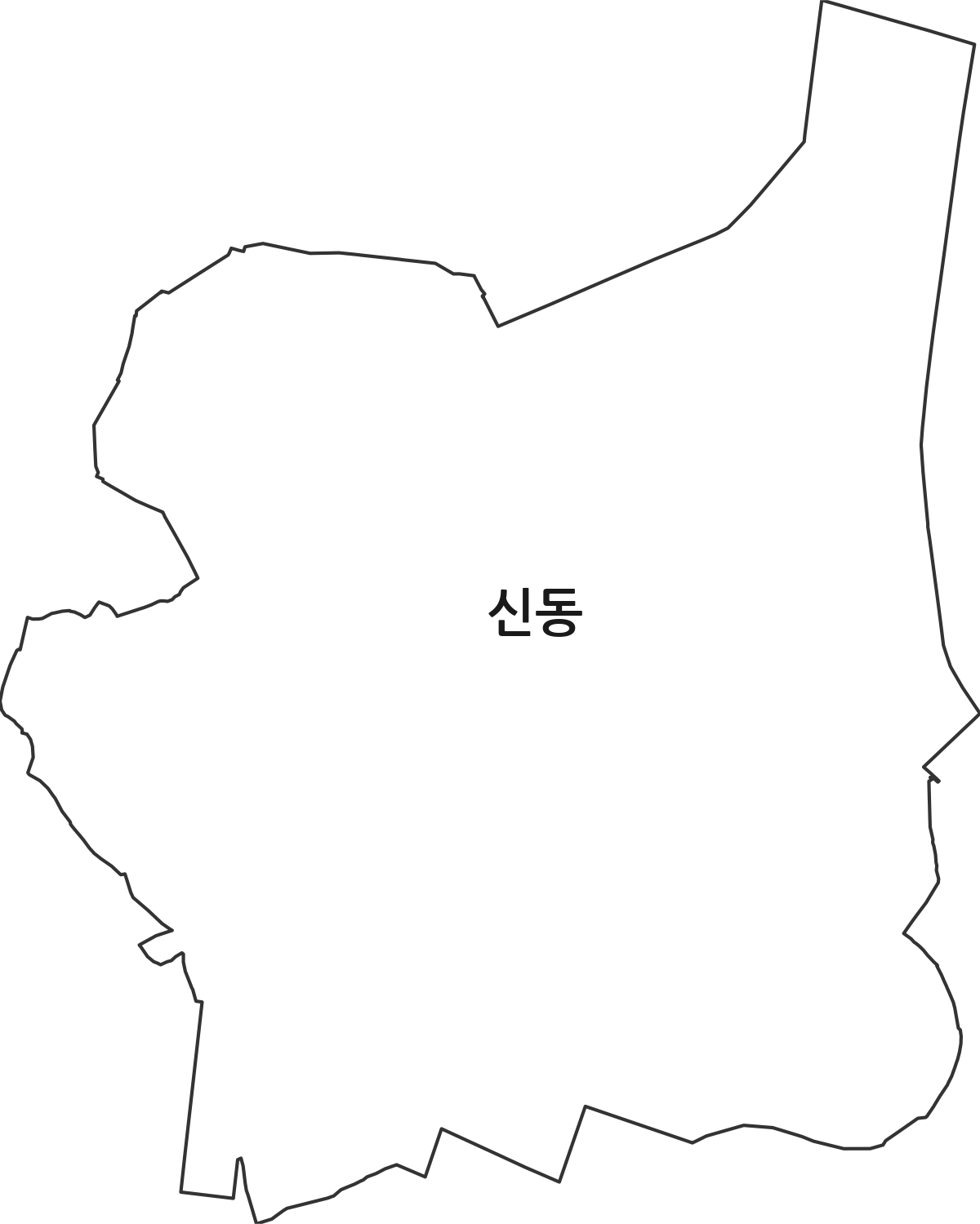 전북특별자치도 익산시 신동 법정동 행정구역 경계 지도