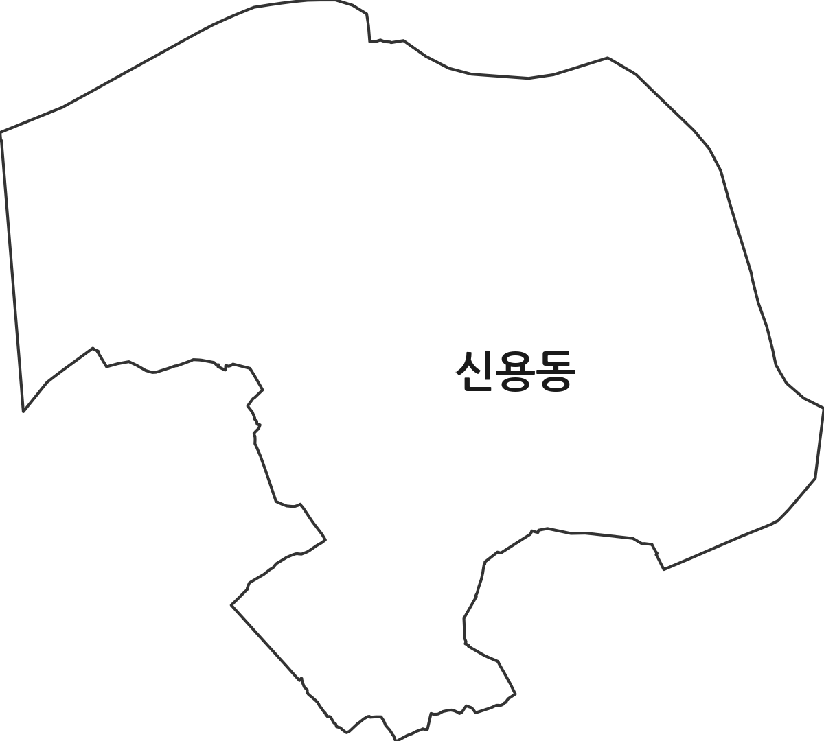 전북특별자치도 익산시 신용동 법정동 행정구역 경계 지도