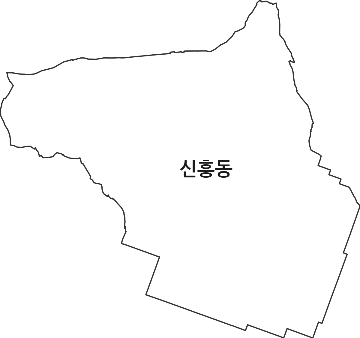 전북특별자치도 익산시 신흥동 법정동 행정구역 경계 지도