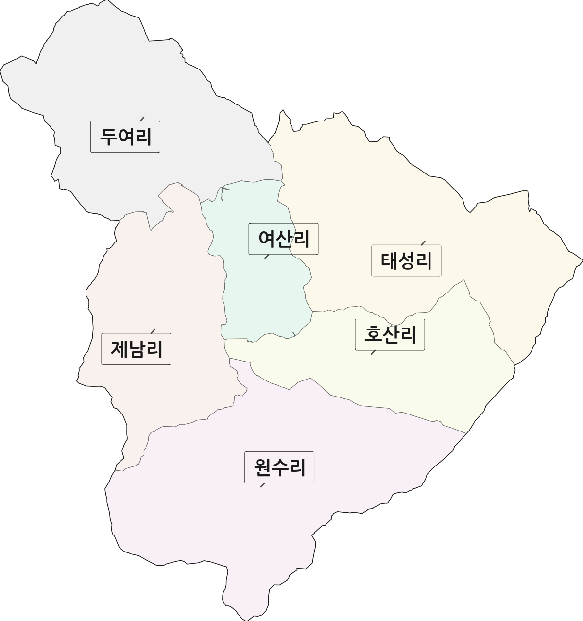 전북특별자치도 익산시 여산면 법정동 리 구분 행정구역 경계 지도