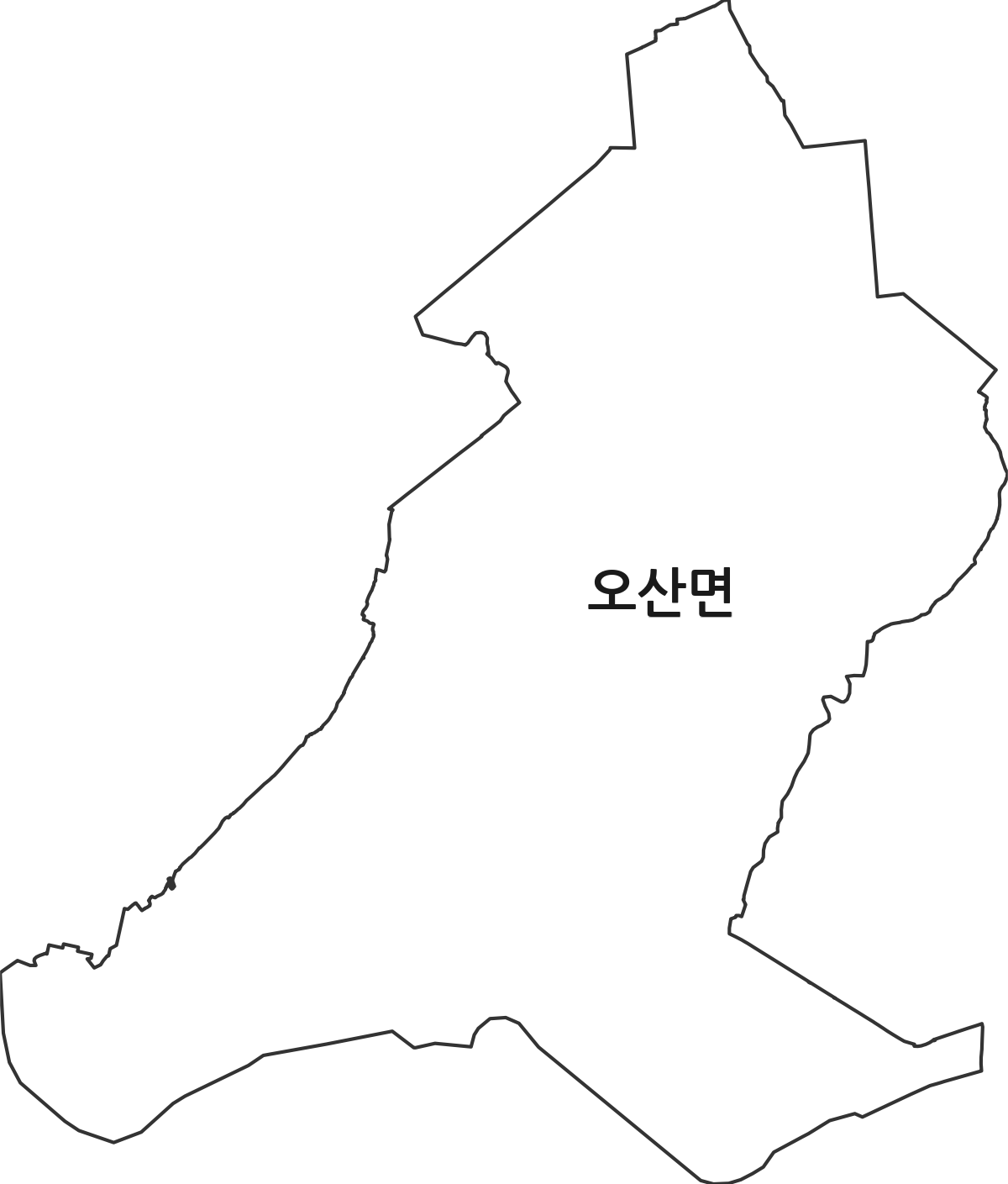 전북특별자치도 익산시 오산면 법정동 행정구역 경계 지도