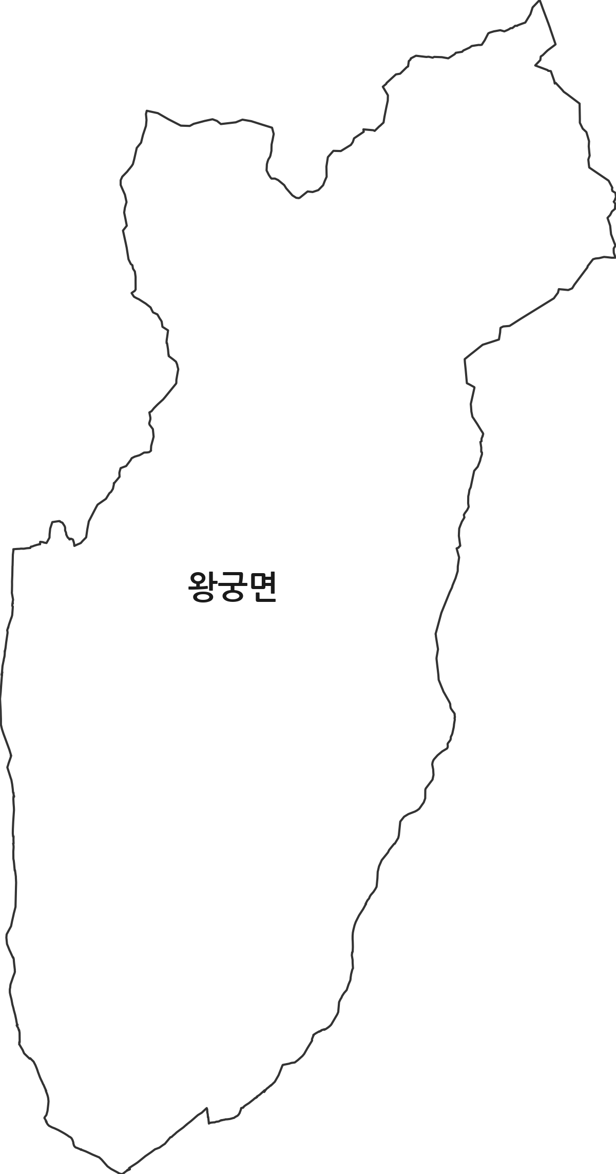 전북특별자치도 익산시 왕궁면 법정동 행정구역 경계 지도