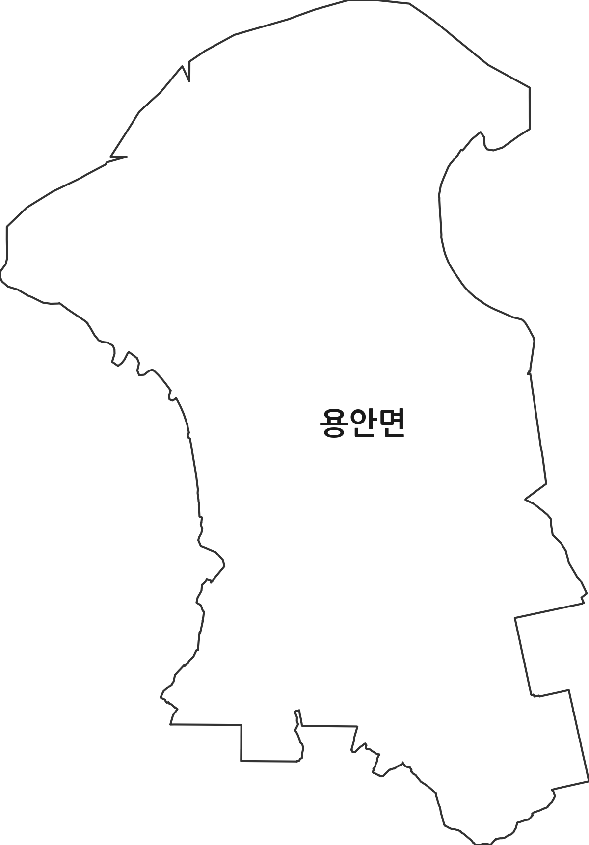 전북특별자치도 익산시 용안면 법정동 행정구역 경계 지도