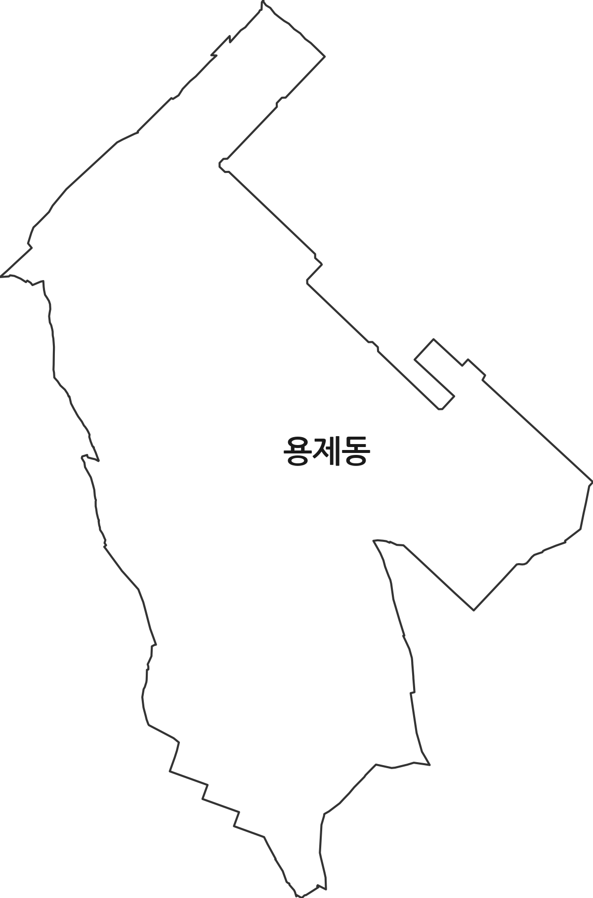 전북특별자치도 익산시 용제동 법정동 행정구역 경계 지도