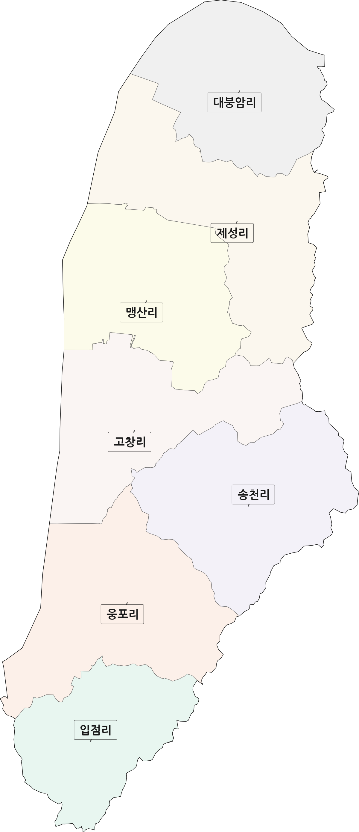 전북특별자치도 익산시 웅포면 법정동 리 구분 행정구역 경계 지도