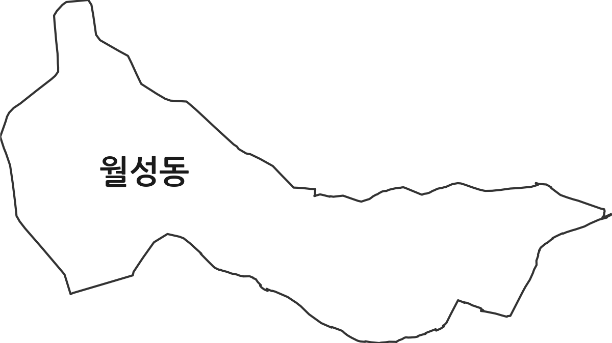 전북특별자치도 익산시 월성동 법정동 행정구역 경계 지도