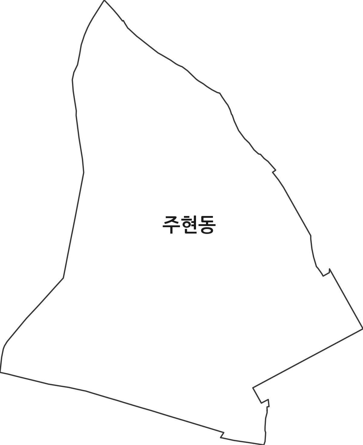 전북특별자치도 익산시 주현동 법정동 행정구역 경계 지도