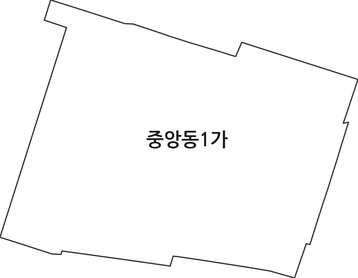 전북특별자치도 익산시 중앙동1가 법정동 행정구역 경계 지도