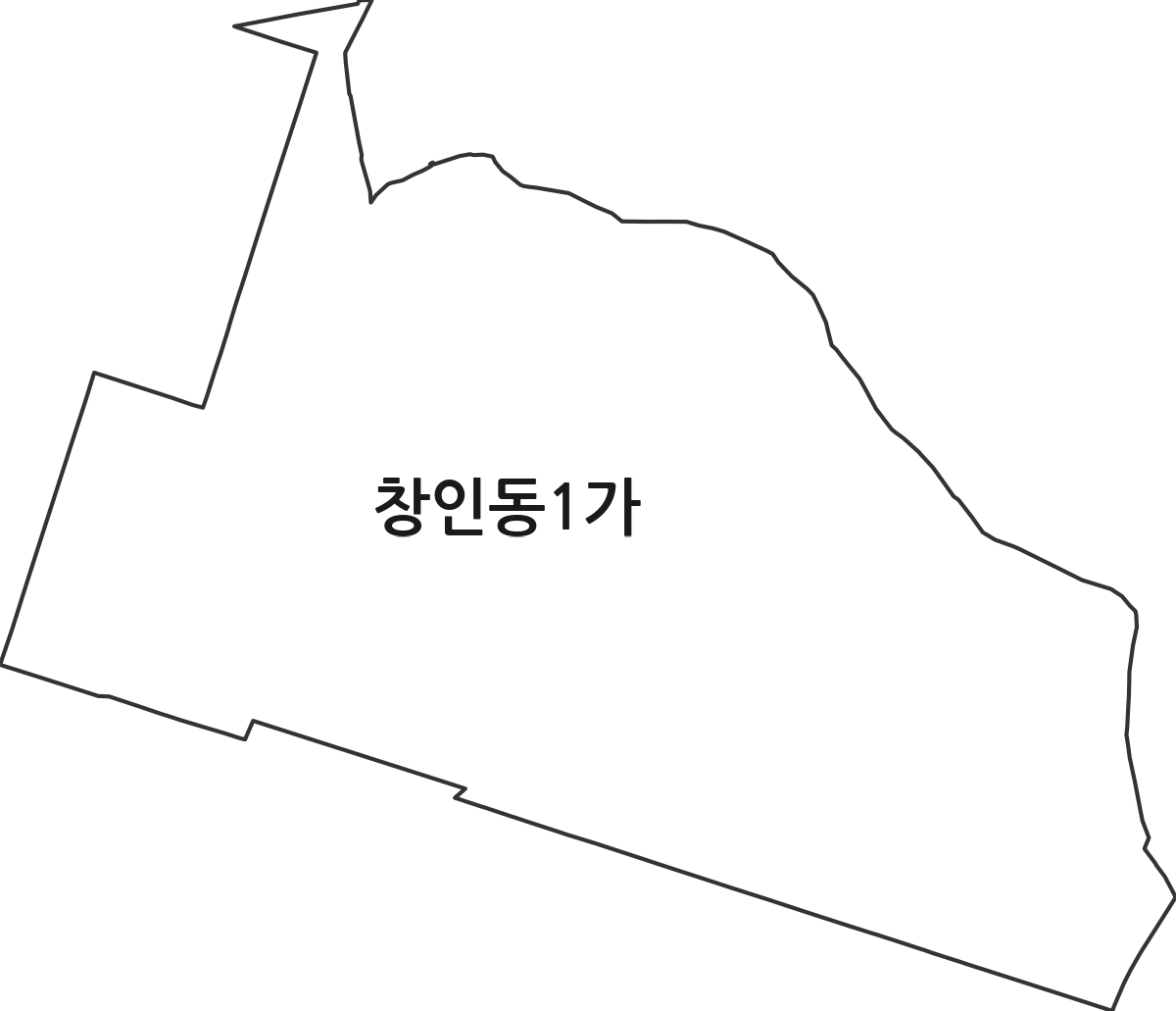 전북특별자치도 익산시 창인동1가 법정동 행정구역 경계 지도