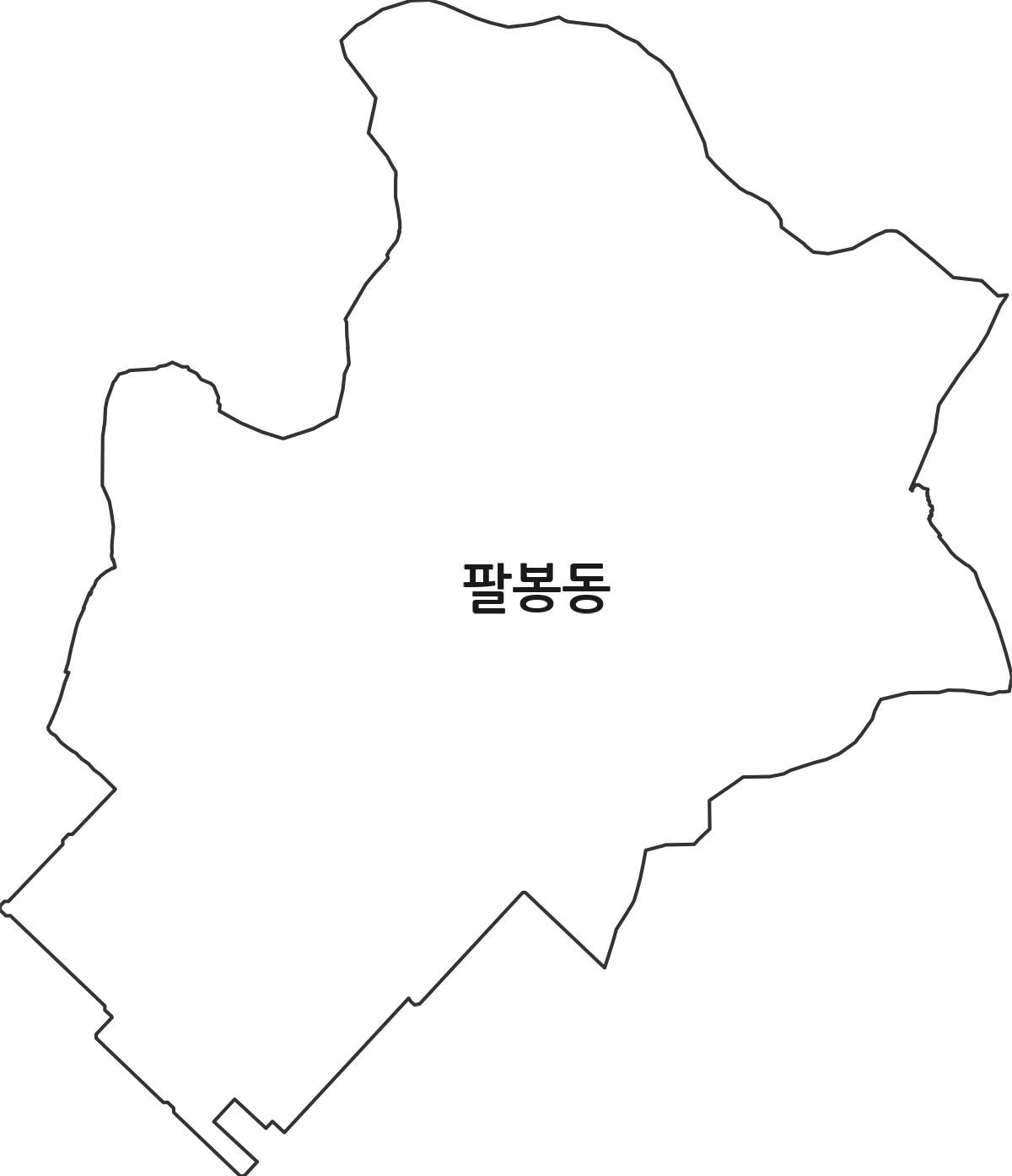 전북특별자치도 익산시 팔봉동 법정동 행정구역 경계 지도