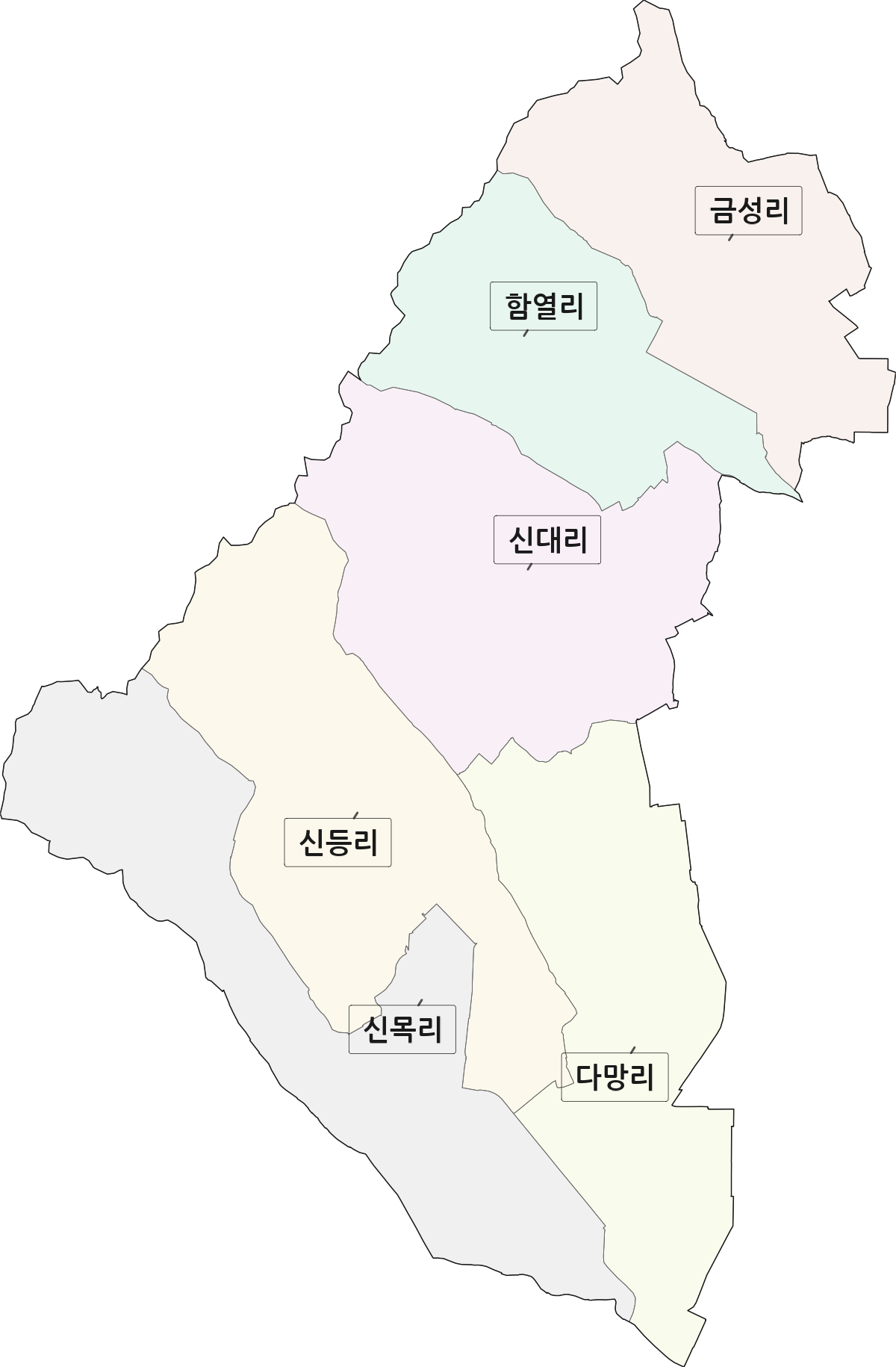 전북특별자치도 익산시 함라면 법정동 리 구분 행정구역 경계 지도
