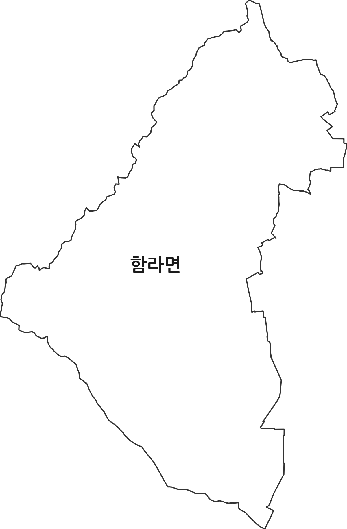 전북특별자치도 익산시 함라면 법정동 행정구역 경계 지도
