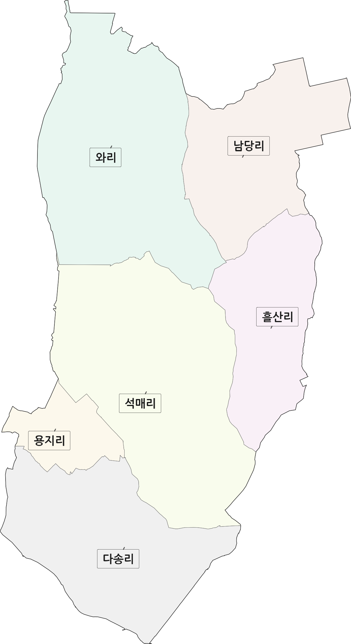 전북특별자치도 익산시 함열읍 법정동 리 구분 행정구역 경계 지도