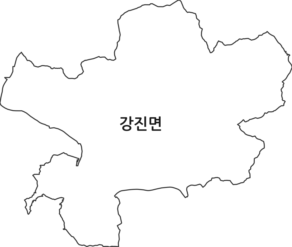 전북특별자치도 임실군 강진면 행정동 행정구역 경계 지도
