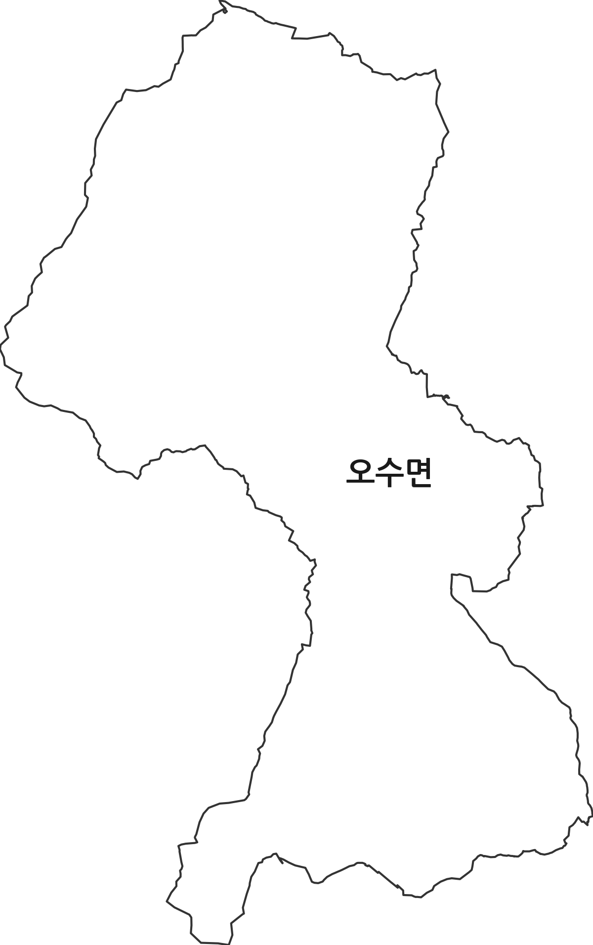 전북특별자치도 임실군 오수면 행정동 행정구역 경계 지도