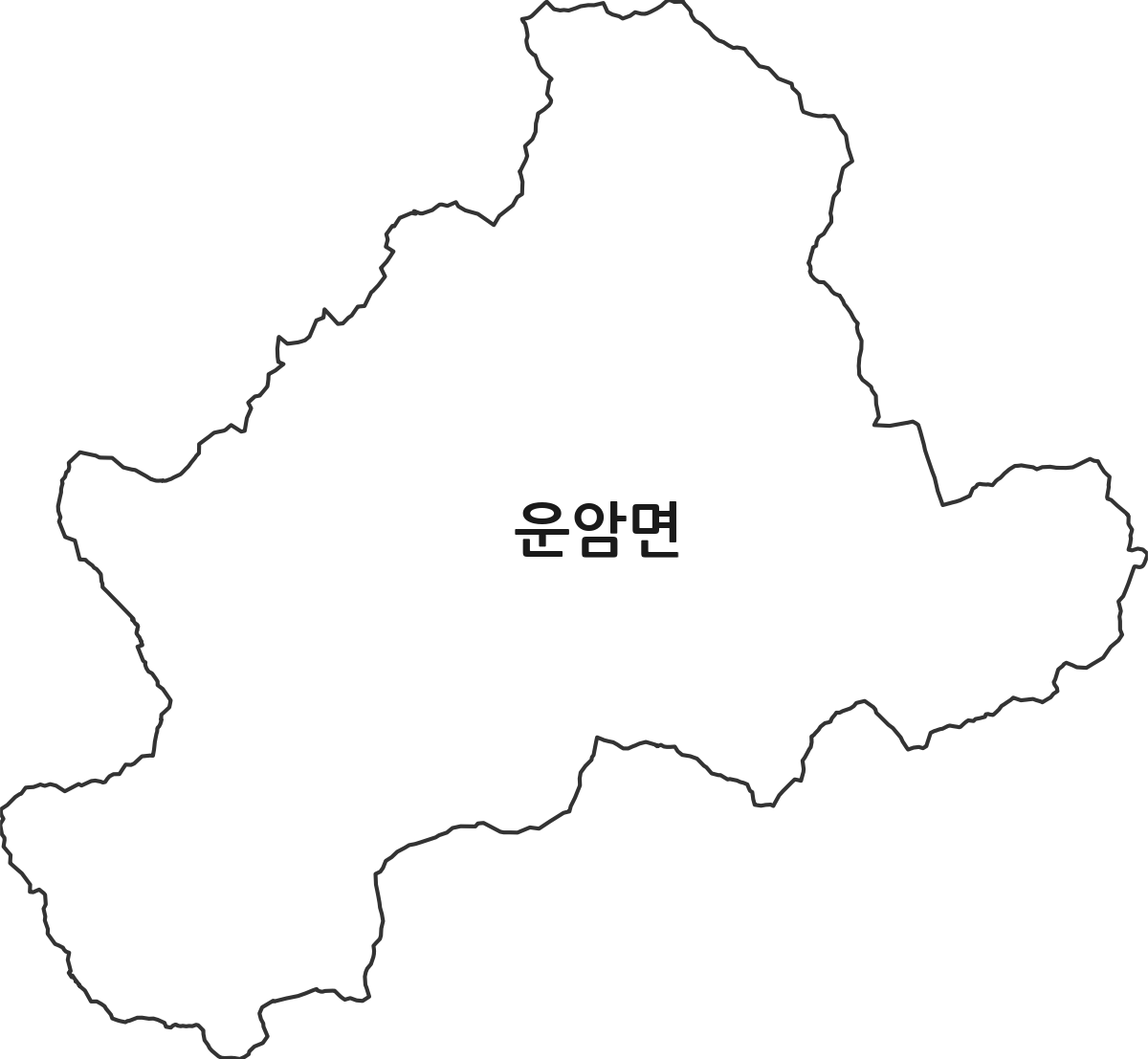 전북특별자치도 임실군 운암면 행정동 행정구역 경계 지도
