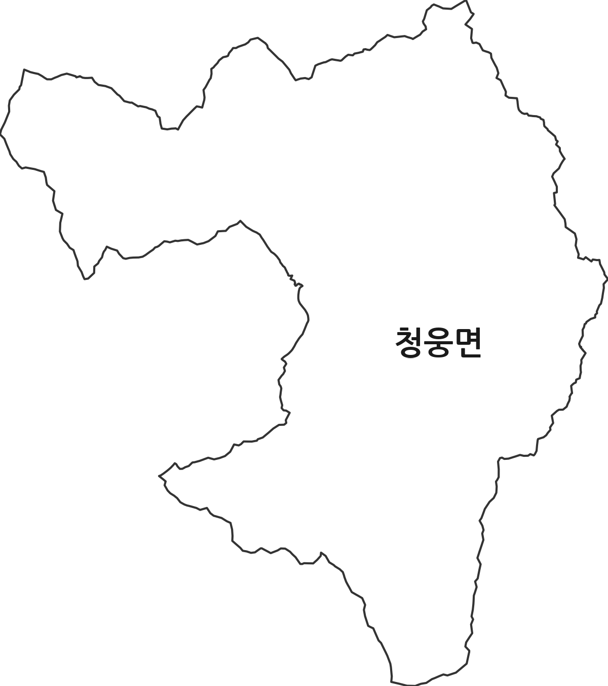 전북특별자치도 임실군 청웅면 행정동 행정구역 경계 지도