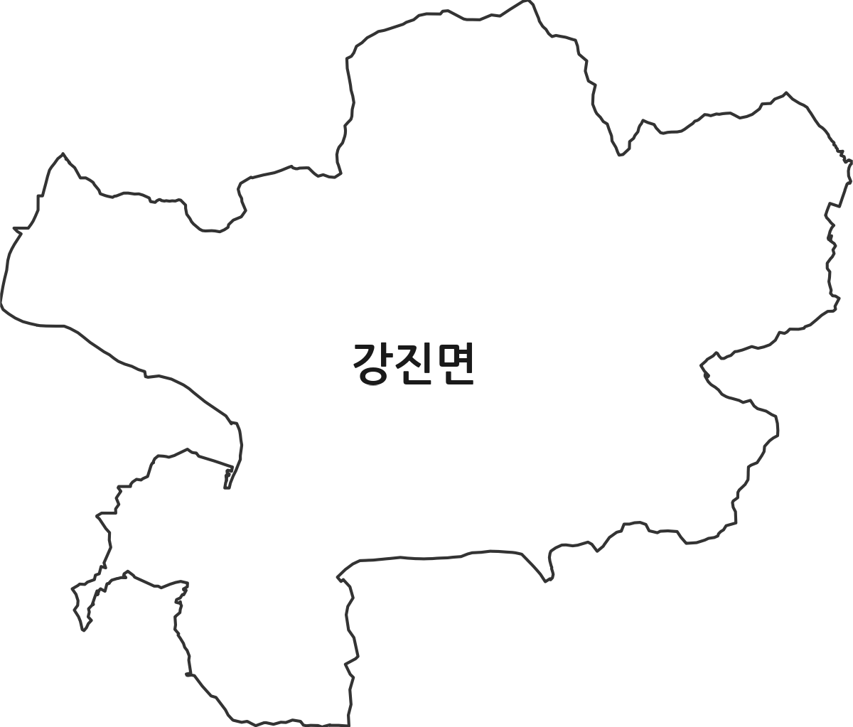 전북특별자치도 임실군 강진면 법정동 행정구역 경계 지도