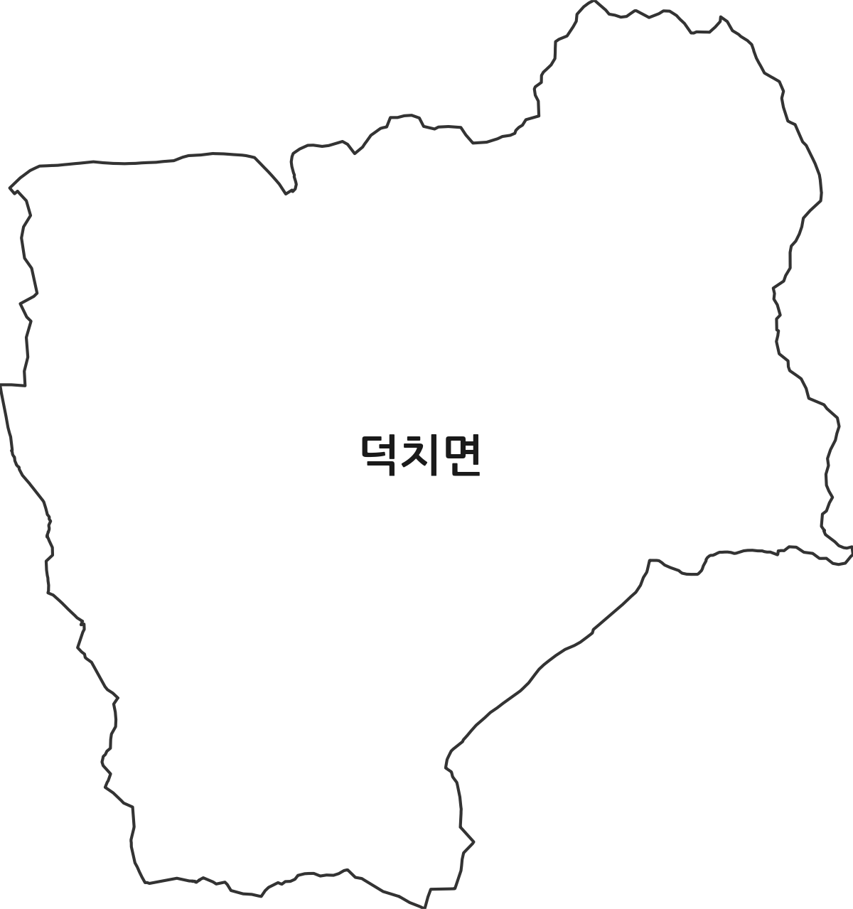 전북특별자치도 임실군 덕치면 법정동 행정구역 경계 지도