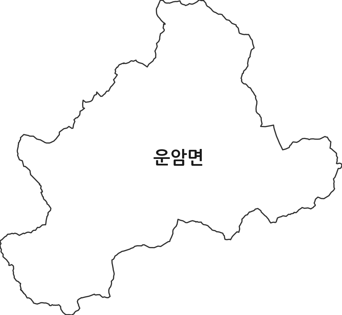 전북특별자치도 임실군 운암면 법정동 행정구역 경계 지도