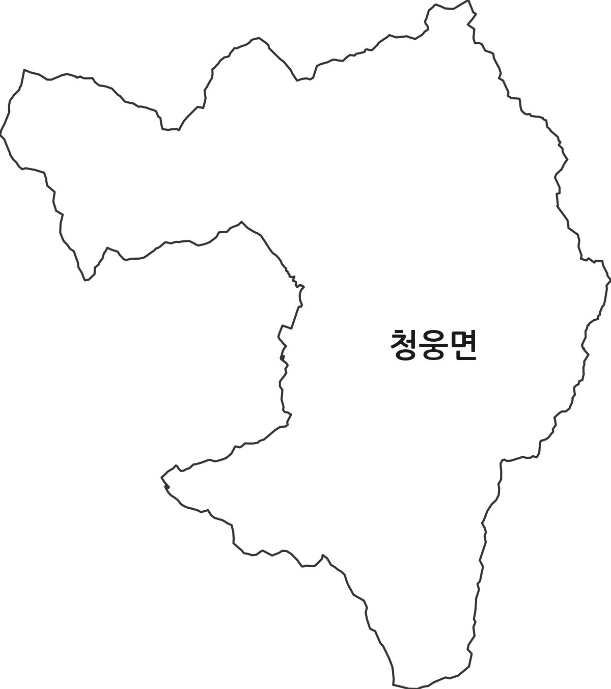 전북특별자치도 임실군 청웅면 법정동 행정구역 경계 지도