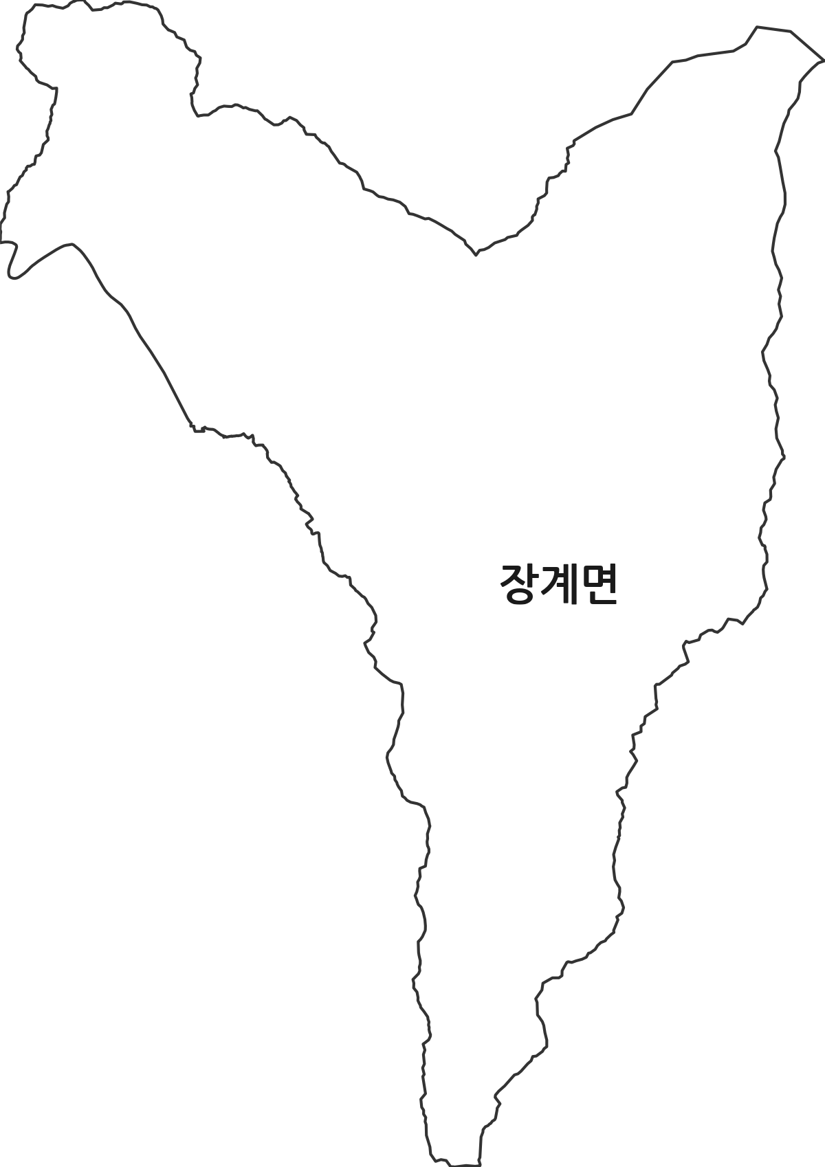 전북특별자치도 장수군 장계면 행정동 행정구역 경계 지도